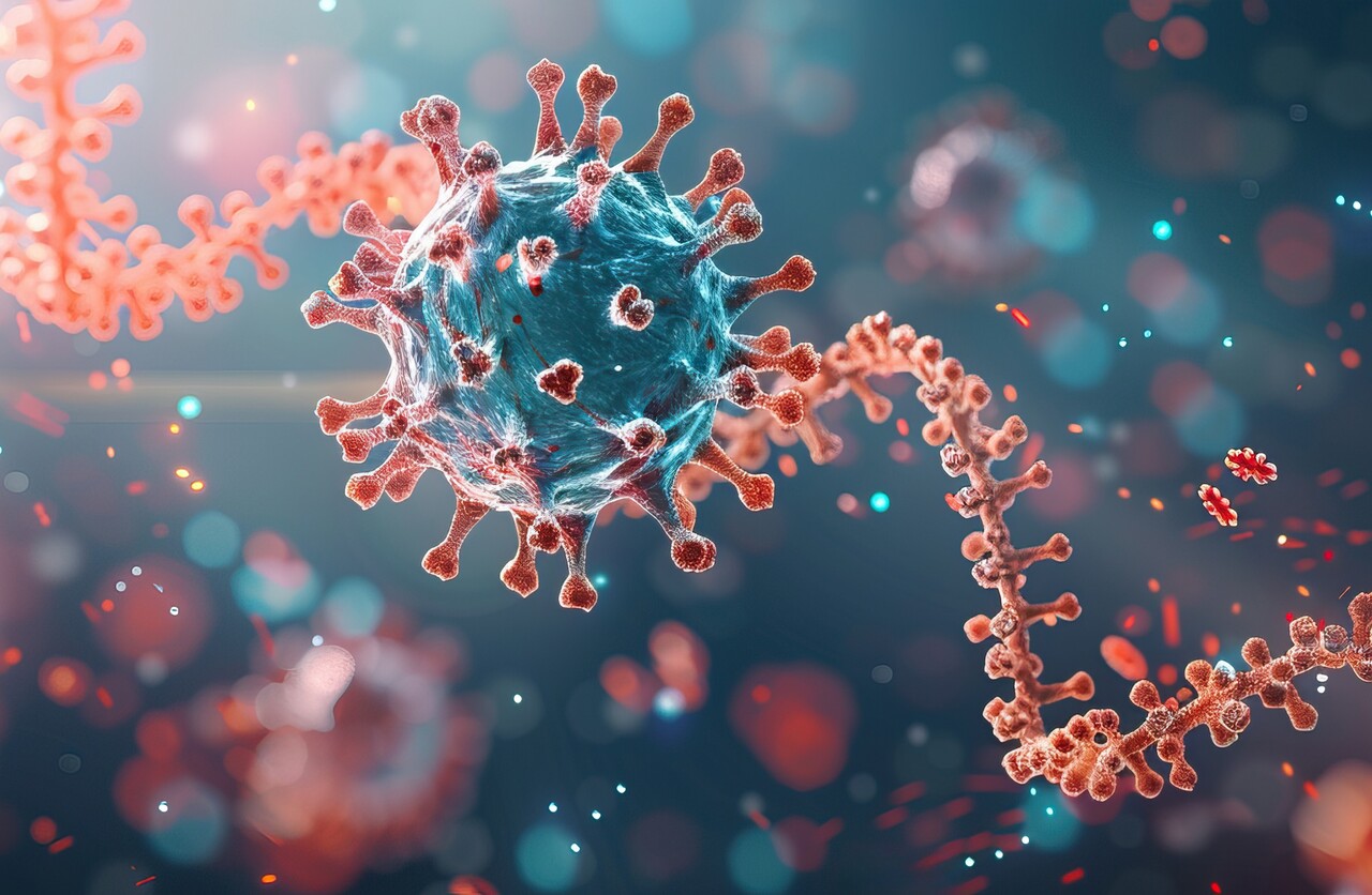 '저당 백신'은 돌연변이 가능성이 낮은 바이러스 스파이크 단백질의 '줄기 부분'을 표적으로 삼아, '범용 백신'으로서의 효과를 노리는 방식이다 / 이미지 출처 : Motion Elements