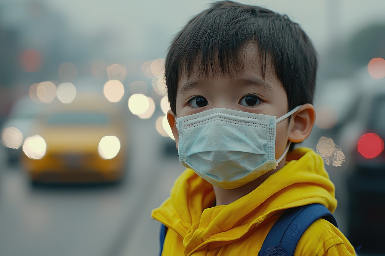 마스크 외에도 어린이들의 공기오염 노출에 대한 대처방안을 마련할 필요가 있다 / 이미지 출처 : Motion Elements