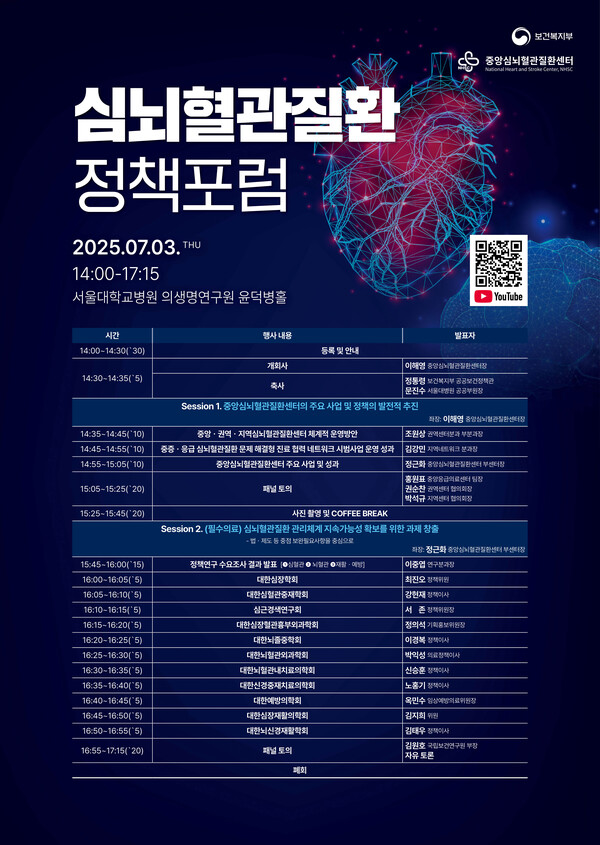 [포스터] 심뇌혈관질환 정책포럼(25.7.3)